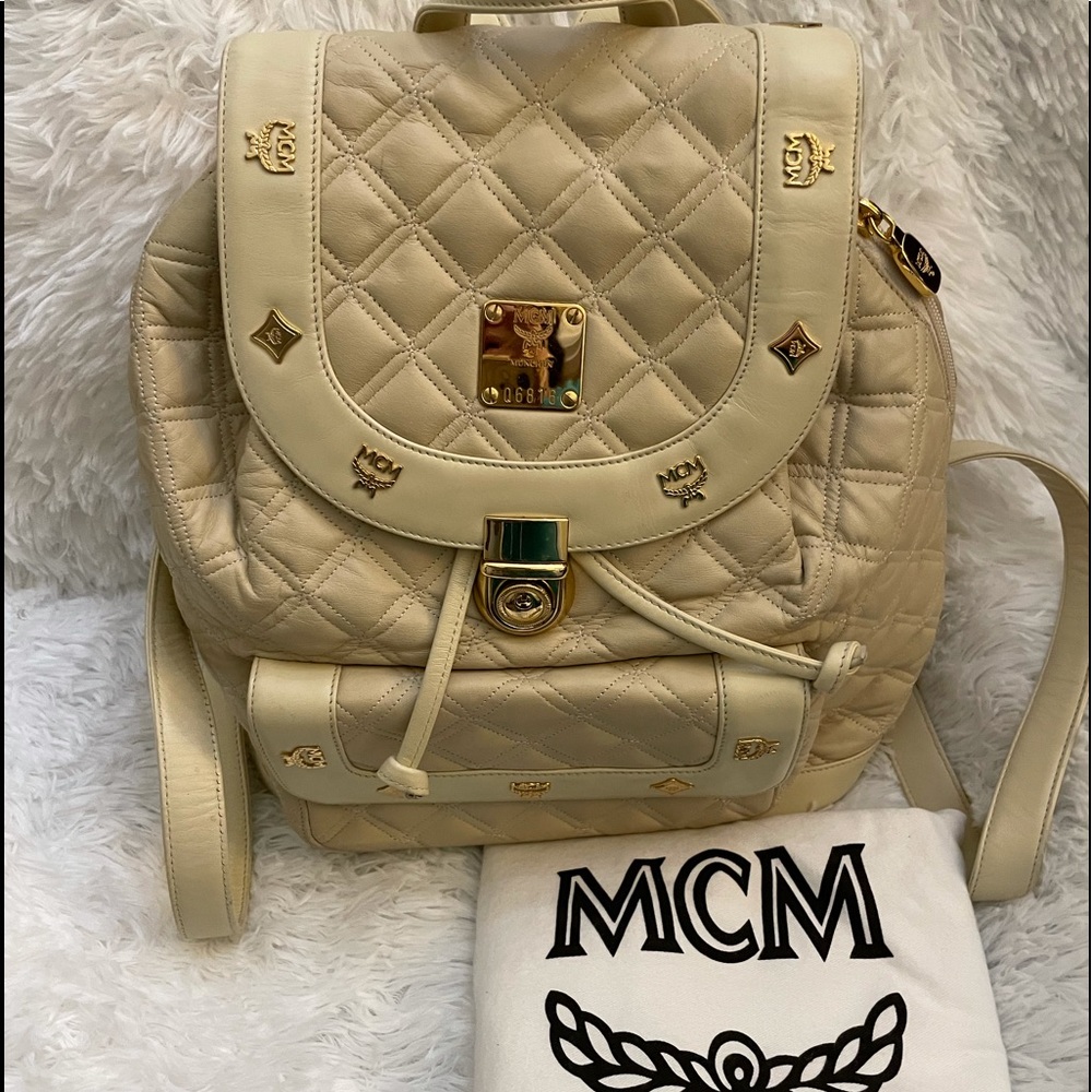 MCM a quilted backpack